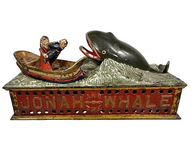 Jonah and the Whale - Cast Iron Mechanical Bank. Shepard Hardware Company - Buffalo, NY. 1890. 