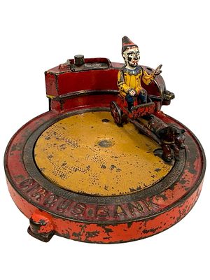 The Circus Bank Cast Iron Mechanical Bank - Very Scarce. Shepard Hardware Company - Buffalo, NY. 