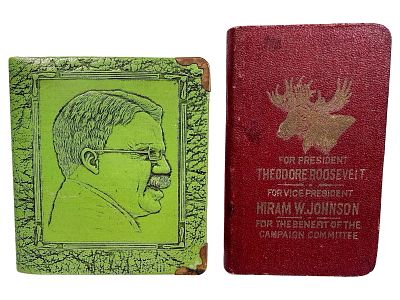 Two Theodore Roosevelt Book Banks - One of the 1912 Bull Moose Presidential Ticket. American 