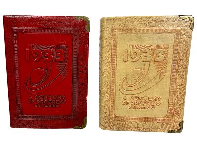 Two Century of Progress 1933 - World's Fair Book Banks. American 1933. 4 1/4" Tall x 3" Wide. 