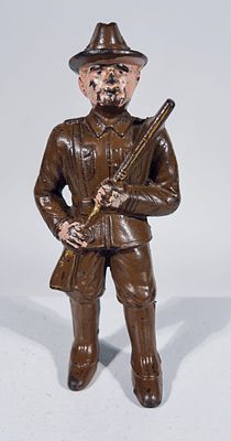 Soldier/Minuteman Bank. Hubley Mfg. Co. - Lancaster, PA. 1920 - 6"T x 2 1/2"W - The Peirce 