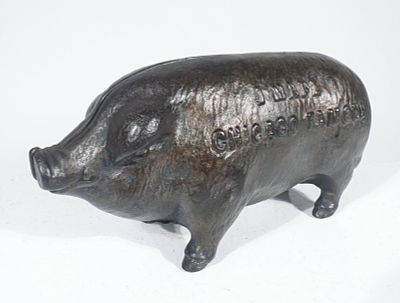 Pig - I Made Chicago Famous - Large Version. J.M. Harper Co. - Chicago, IL. 1902 - 2 1/2"T x 5 