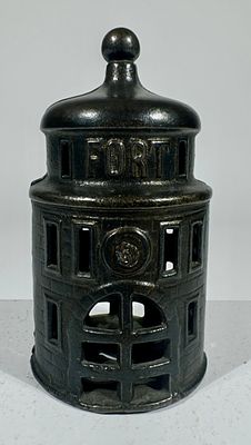The Fort Bank. Kenton Hardware - Kenton, OH. 1915 - 4"T x 2 1/4"W - The Peirce Collection 