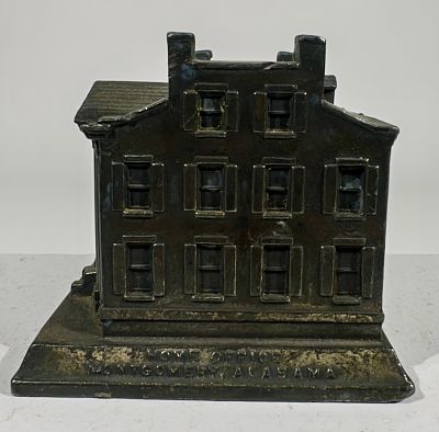 Preferred Life Assurance Society Bank. By American Art Works - Coshocton, OH. 1930's - 3"T x 3 