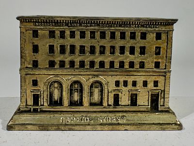 New Hampshire Savings Bank. By American Art Works - Coshocton, OH. 1920's - 2 3/4"T x 4 1/4"L - 