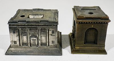 Two Aluminum Building Banks - Worcester Federal / Provident Savings Bank. American 1930's - 