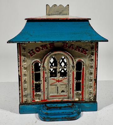 The Home Bank - Deep Version - A Very Scarce Bank. J &amp; E Stevens Co. - Cromwell, CT. 1870's 