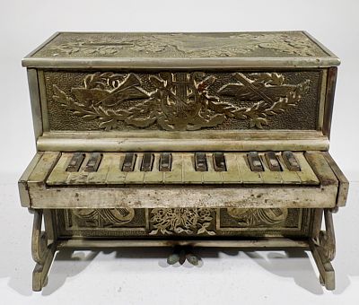 The Piano Bank - Scarce. American Circa 1910 - 5 3/4"T x 8"L - The Peirce Collection Condition: 