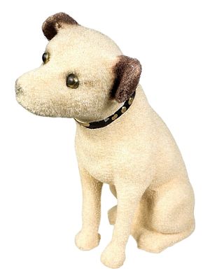 Nipper - His Master's Voice - Still Bank. Made of Flocked White Metal. Made by Radio Corp. 