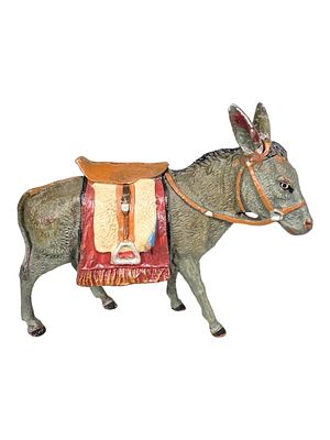 Walking Donkey Still Bank. By Hausser Company for Elastolin. Germany - Circa 1930's. 4 1/4" Tall 
