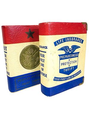 Two Patriotic Book Banks. Made by Zell Products Inc. New York - 1930/40's. 4 1/4" Tall x 3 1/8" 