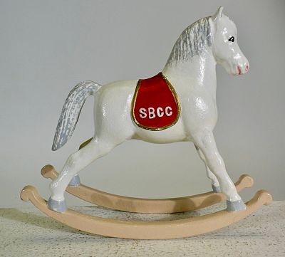 SBCCA Rocking Horse Bank. American 1980's. 5 3/4" Tall x 6 1/8" Wide. Clayton Luther Collection. 