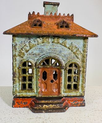 State Bank - Flat Top Multicolor. Kyser and Rex Company. Philadelphia, PA. 1880's. 5 1/2" Tall x 