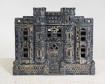 County Bank - Ebony Paint. Chamberlain and Hill. English 1910's. 4 1/4" Tall x 5 1/8" Wide. 