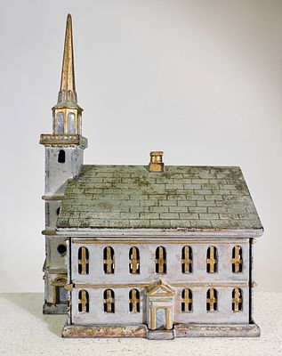 Old South Church - Still Bank - Small Version - Very Rare. American Circa 1880's. 9 5/8" Tall x 