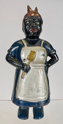 Mammy Bank with Spoon Cast Iron. A.C. Williams Co. - Ravenna, OH. 1915 - 6"T - Tom Kellogg 
