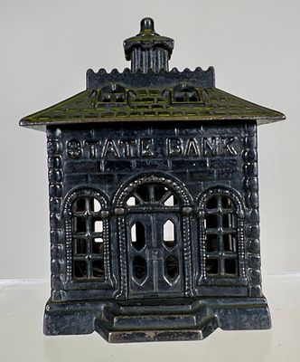 State Bank - Scarce Ebony Paint. Kenton Hardware - Kenton, OH. 1900 - 5 3/4"T - Tom Kellogg 