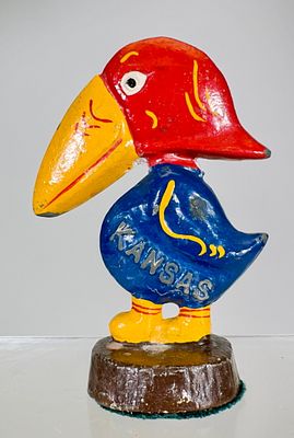 Kansas Jayhawk Paperweight - Lead. American 1930 - 2 3/4"T Condition: Excellent