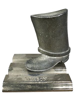 Mason Boots Advertising Paperweight. American - Circa 1940's. 2 5/8" Tall x 2 1/2" Wide. The 
