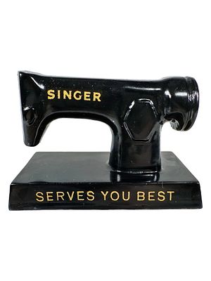 Singer Sewing Machine Advertising Paperweight - Cast Iron. American - Circa 1940/50's. 2 1/4" 