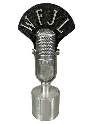 WFJL Radio Station - Advertising Paperweight - Aluminum. Chicago, IL - Circa 1950's. 6 5/8" Tall 