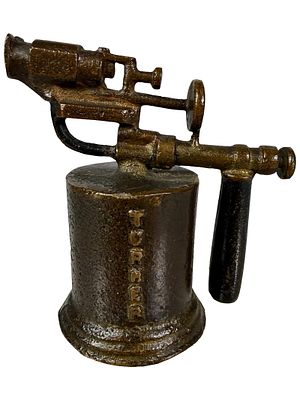 Turner Advertising Paperweight - Blow Torch Form - Brass. American - Circa 1930's. 2 3/4" Tall x 