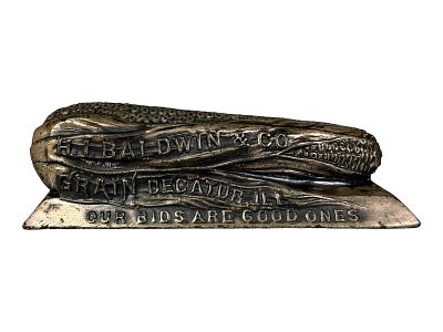 H. I. Baldwin & Co. - Grains - Advertising Paperweight - Lead. Decatur, IL - Circa 1920's. 1 