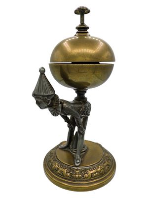 Perriot Bending Over - Tap Bell. Made of Lead &amp; Brass. French - Circa 1890's. 7 3/8" Tall x 