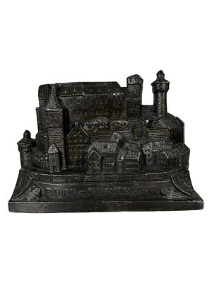 Nurnberg Castle Bank - Silvered Lead. German - 1910. 2 5/8" T x 3 1/2" W. The Clayton Luther 