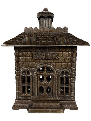 Extremely Rare "BANK" Building. Made by John Harper Co. Ltd. England - Circa 1911 - 4 1/4" Tall. 