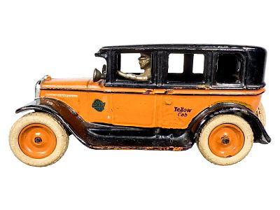Buick Taxi Cab with Rubber Tires - Cast Iron Toy. A far superior example. Made by Arcade Mfg. 
