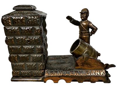 Artillery Bank - Copper Plated Finish. By the Shepard Hardware Company. Buffalo, New York - 