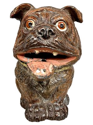 Bull Dog Spring Jaw Bank - Rare. Germany - Circa Mid 1920's. Formerly Frank Kidd Collection. 