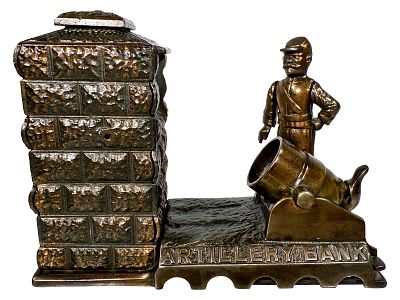 Artillery Bank - Electroplated Version. By Shepard Hardware Company. Buffalo, NY - Circa 1892. 