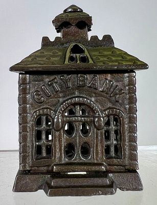 City Bank - Small Size. Grey Iron Casting Co. - Pennsylvania 1905 - 3 1/2"T - Tom Kellogg 