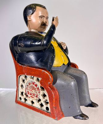 Tammany Mechanical Bank. J &amp; E Stevens Co. - Cromwell, CT. 1870's- 5 1/2" T Condition: 