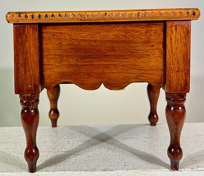 Tilt Top Table Wooden Bank- Well crafted. American- 1910's- 8 1/4"W x 7 3/8"T x 6 1/2" D. 