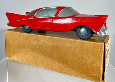 Red Auto Bank - Aluminum - Rare. Banthrico, INC. Chicago, IL. 1950's - 8 1/2" L - The Peirce 
