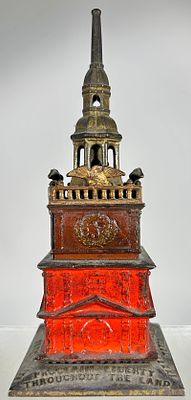 Independence Hall Tower Bank - Multicolor Example. Enterprise Mfg. Co. - Philadelphia 1876 - 9 