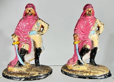 Lawrence of Arabia Cast Iron Bookends. American 1930's - 6"T Condition: Very Fine