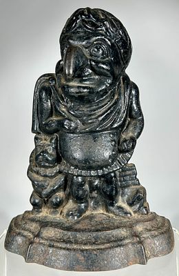 Punch Doorstop Cast Iron Early Version. English 1905 - 11"T Condition: Very Good - needs a cleaning