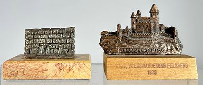 Two Souvenir Paperweights. Teufelsburg Castle/ Wall Bank Condition: Pristine