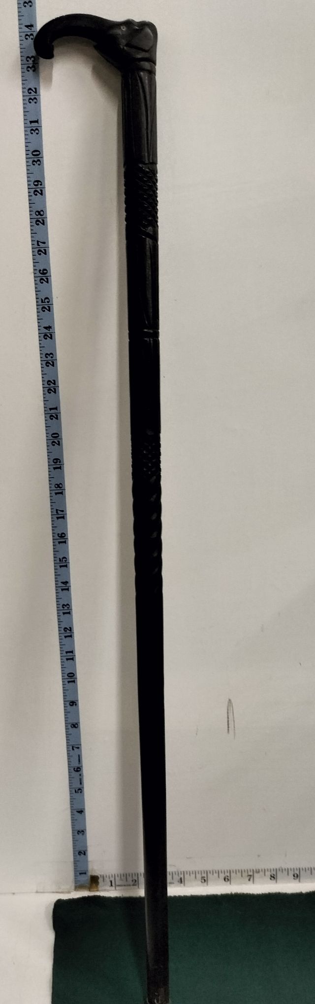 Lot 188 – Carved Ebony Bird-Head Walking Cane, Late 19th Century