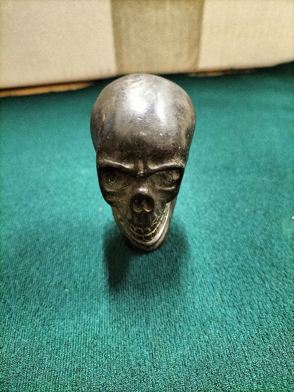 Lot 201 – Unmarked Cast Bronze Skull Walking Stick Handle, Memento Mori Style, Circa 1950-1980