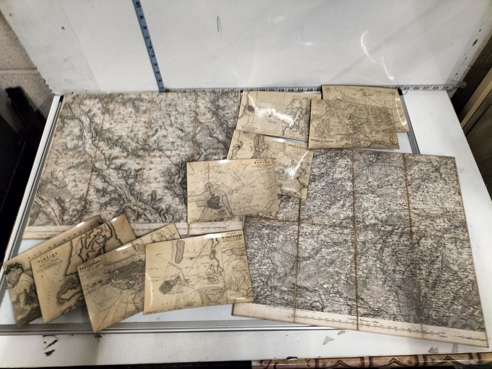 Lot 223 – DUMAINE, J., et al.] A Collection of 19th-Century French Military Topographical Maps and Napoleonic Battle Plans, First Editions thus, c. 1844-1860.