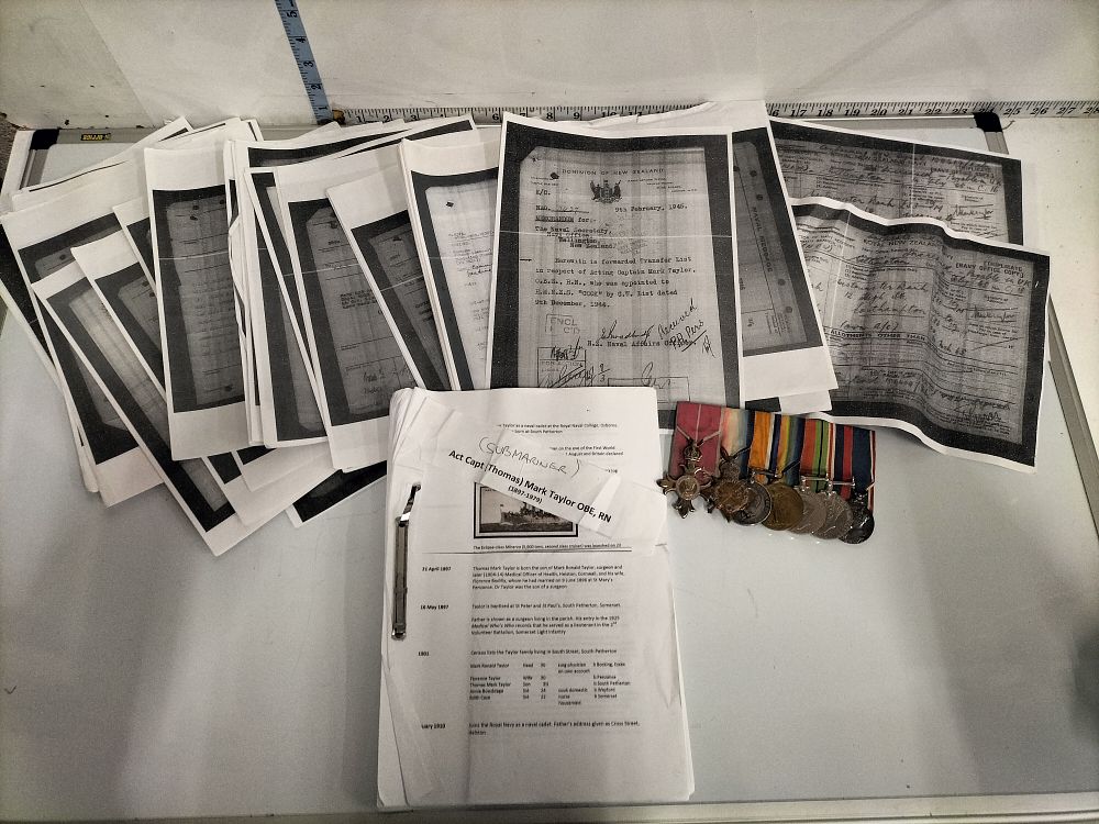 Lot 224 – United Kingdom and New Zealand, OBE Medal Group and Service Archive, WWI and WWII