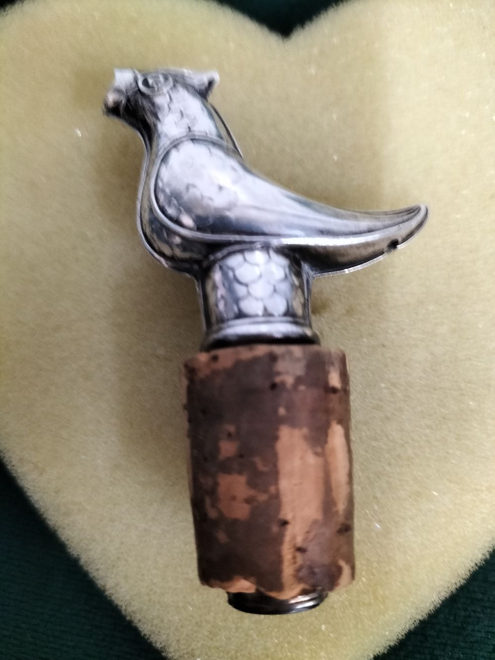 Lot 257 – Silver Tone Duck Stopper Bottle Pourer with Cork base