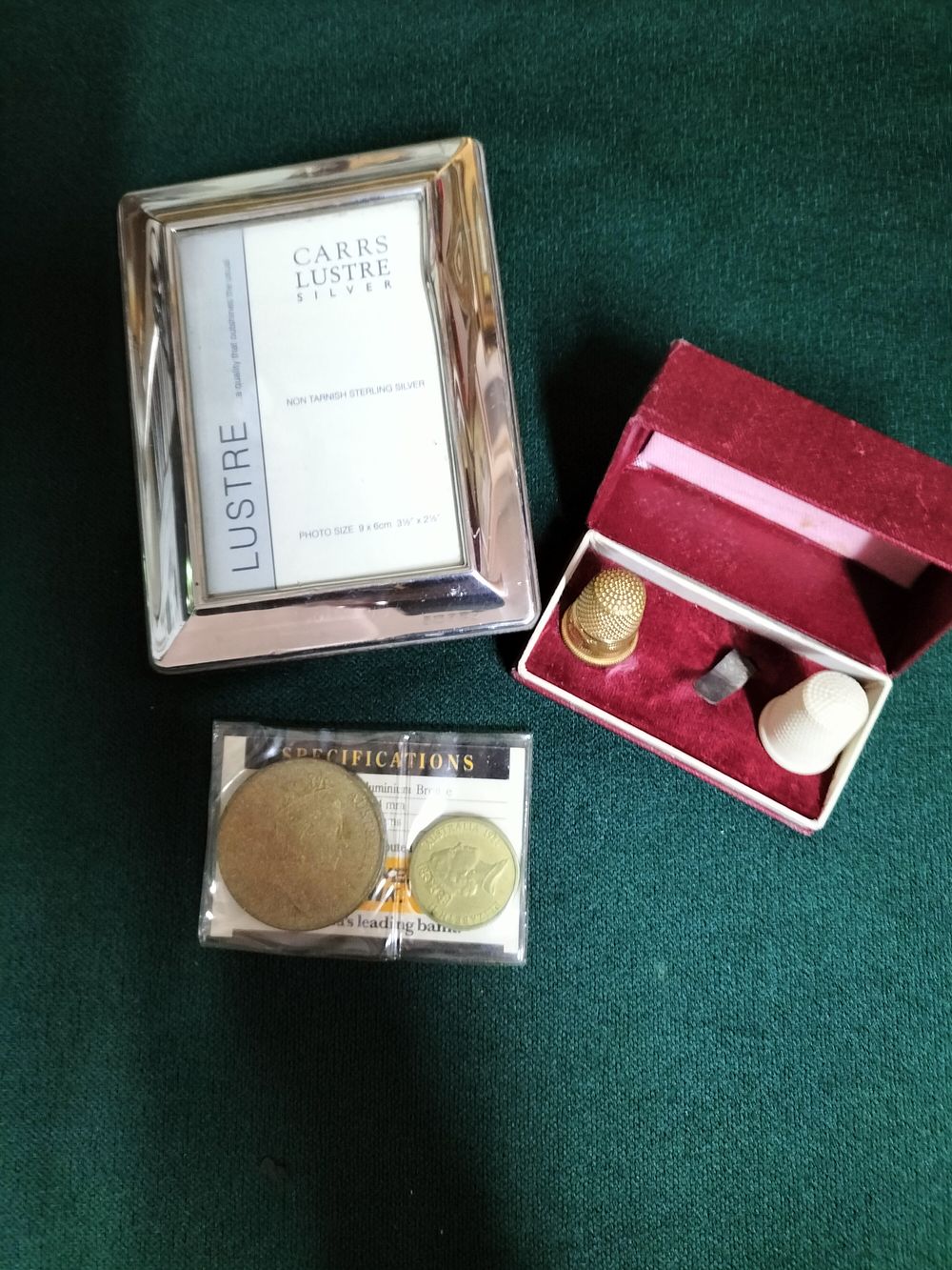 Lot 163 – A Collection of Decorative Items and Numismatic Collectibles Including a Sterling Silver Photograph Frame and Australian Commemorative Coins