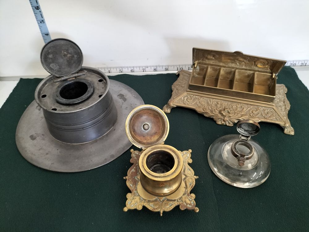 Lot 171 – A Collection of Victorian and Later Brass and Pewter Desk Accessories