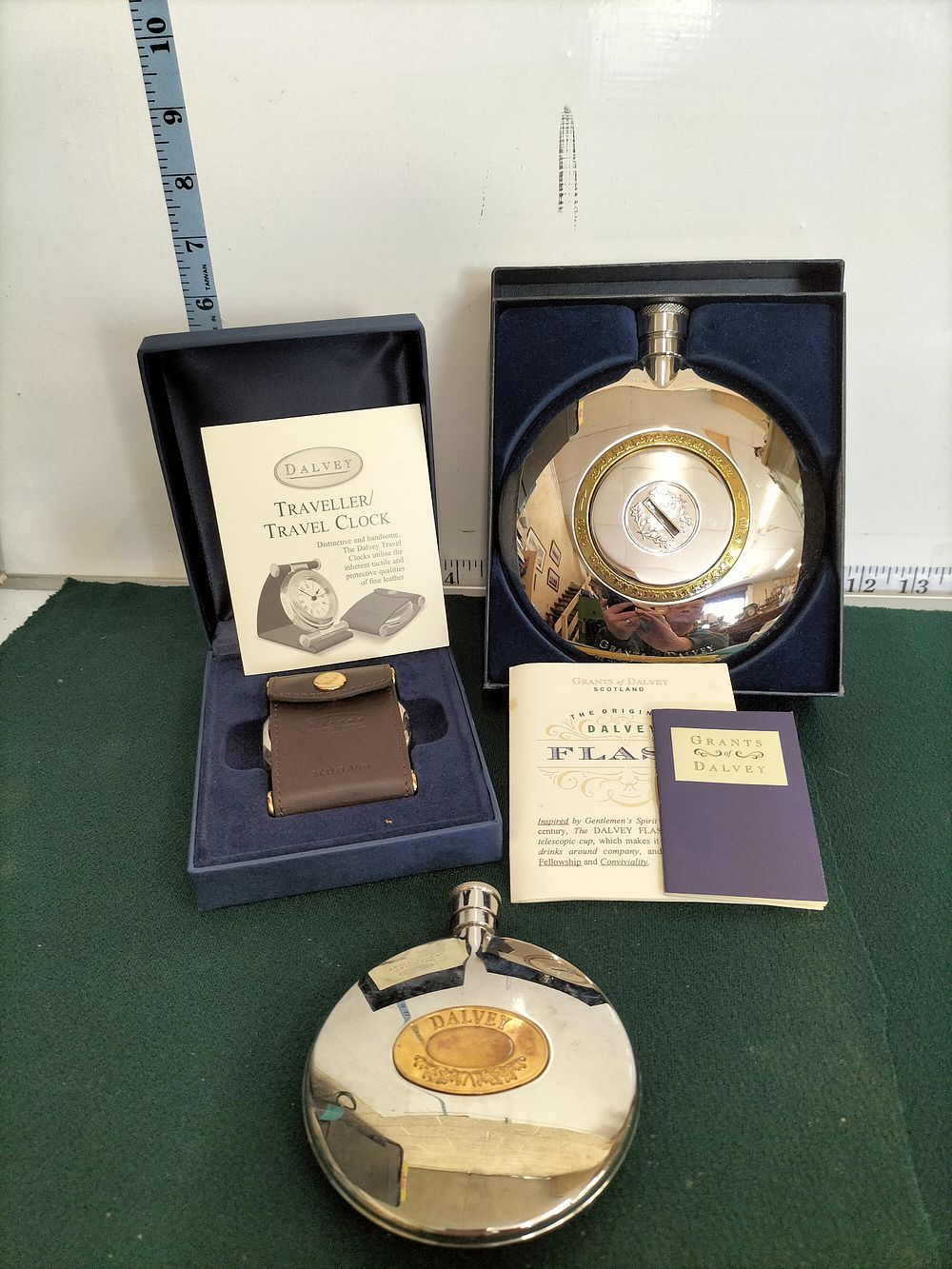 Lot 173 – A Trio of Grants of Dalvey Personal Accessories comprising a Voyager Travel Clock and Two Flasks